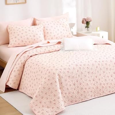 Vintage Rose Cotton Quilt Set - view 4