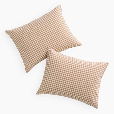 Washed Gingham Cotton Pillowcases - view 2