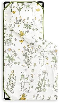 White Green Floral Cot Nap Mat
