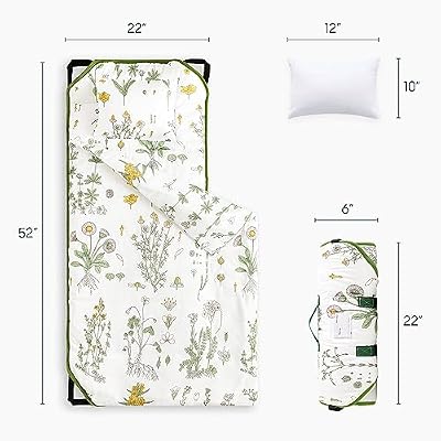 White Green Floral Cot Nap Mat - view 2