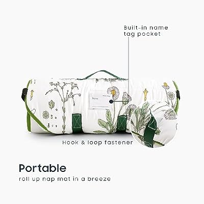 White Green Floral Cot Nap Mat - view 3