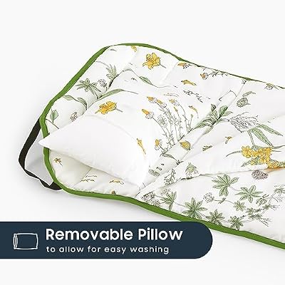 White Green Floral Cot Nap Mat - view 4