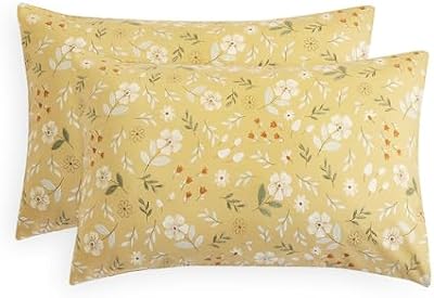 Yellow Flower and Leaf Pillowcases