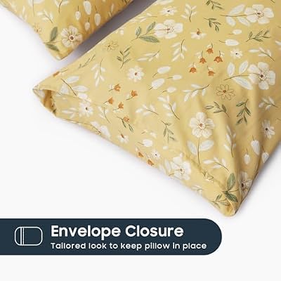 Yellow Flower and Leaf Pillowcases - view 3