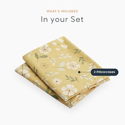 Yellow Flower and Leaf Pillowcases - view 4